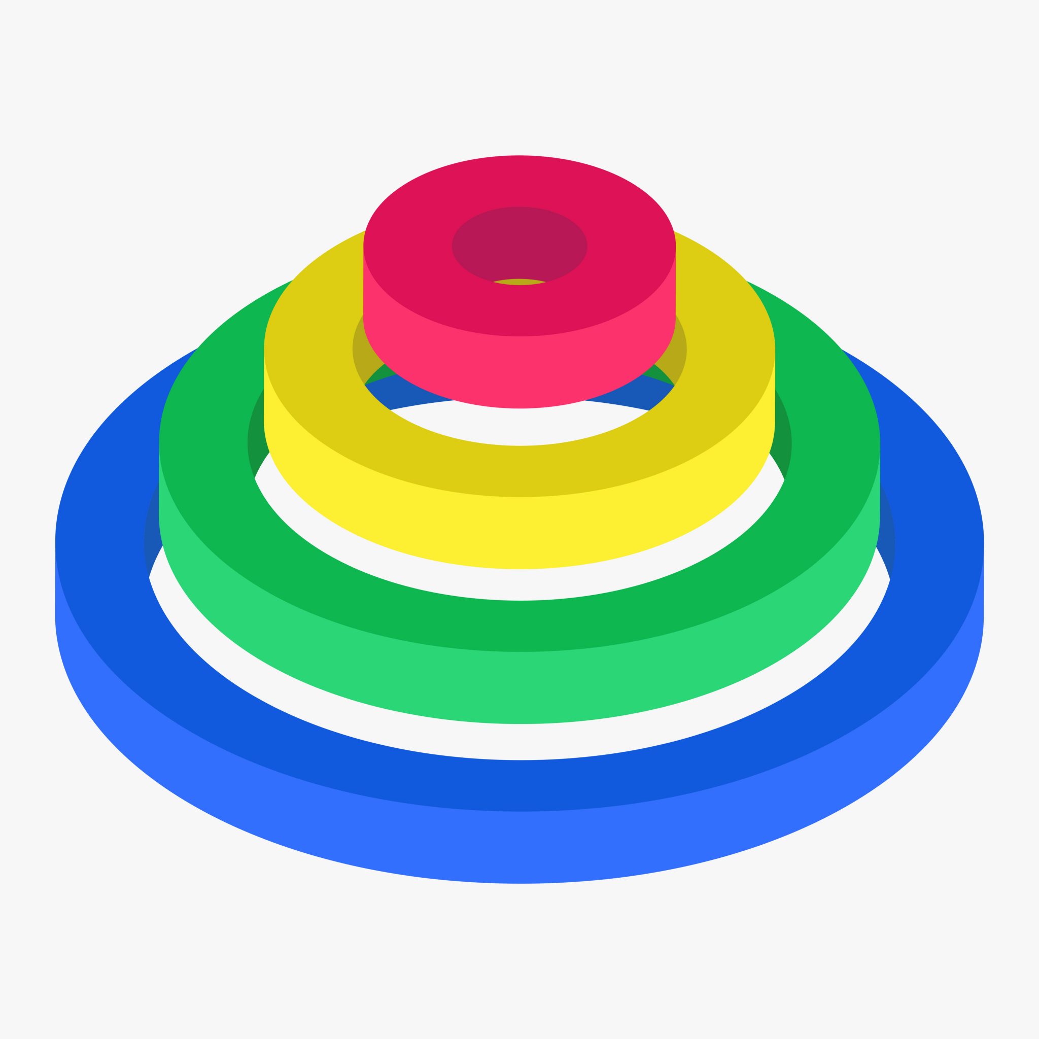 3d concentric circles chart with four different steps. Law21